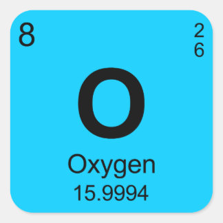 Periodic Table of Elements (Oxygen) Square Sticker