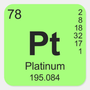 Periodic Table of Elements (Platinum) Square Sticker