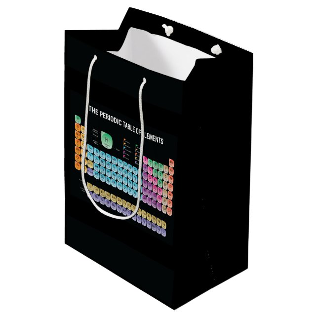 Periodic table of elements throw pillow medium gift bag (Front Angled)