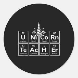 Periodic Table Of Elements Unicorn Teacher Back To Classic Round Sticker