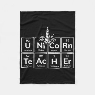 Periodic Table Of Elements Unicorn Teacher Back To Fleece Blanket