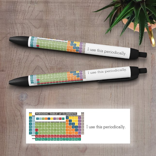 Periodic Table of Elements - Use Periodically Black Ink Pen (Periodic Table of Elements on a writing pen)