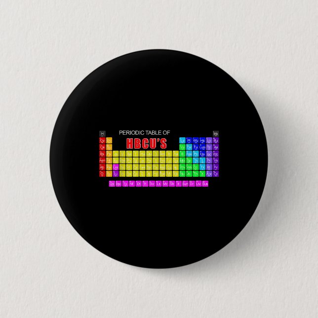 Periodic Table Of Hbcus Blerd  6 Cm Round Badge (Front)