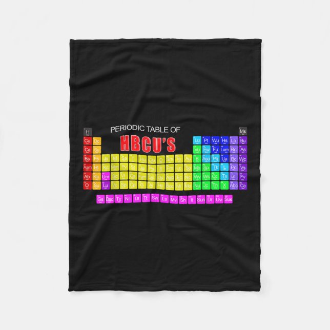 Periodic Table Of Hbcus Blerd  Fleece Blanket (Front)
