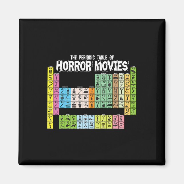 Periodic Table Of Horror Movies Chemistry Science  Magnet (Front)