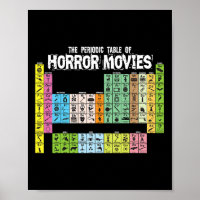 Periodic Table of Horror Movies Chemistry Science 