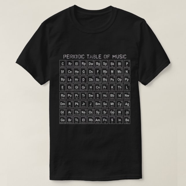 Periodic Table of Music T-Shirt (Design Front)