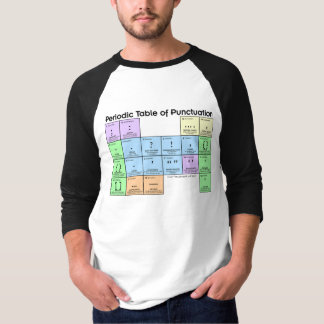 Periodic Table of Punctuation Baseball Shirt