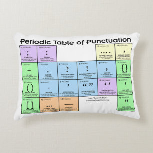 Periodic Table of Punctuation Pillow