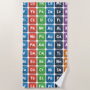 Periodic Table of the Elements 3 Beach Towel