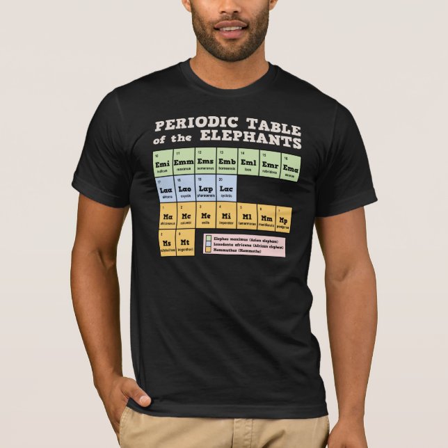 Periodic Table of the Elephants T-Shirt (Front)
