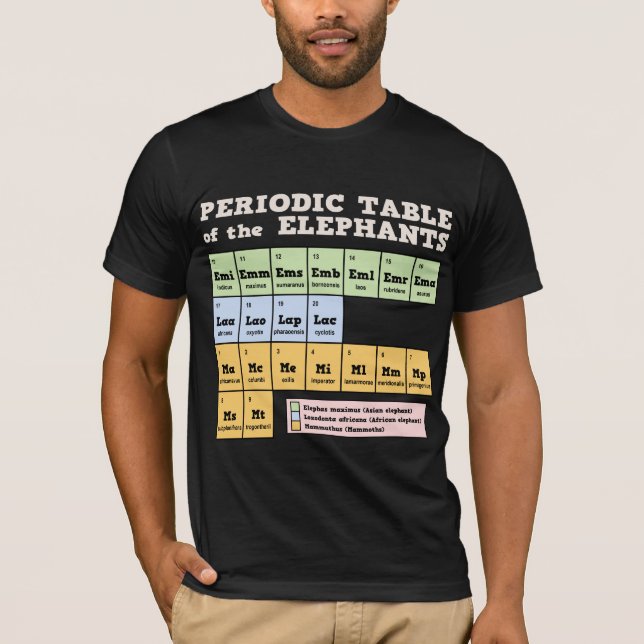Periodic Table of the Elephants T-Shirt (Front)