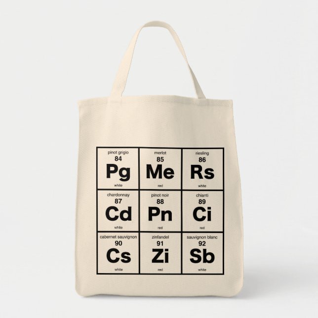 Periodic Table of Wines Tote Bag (Front)