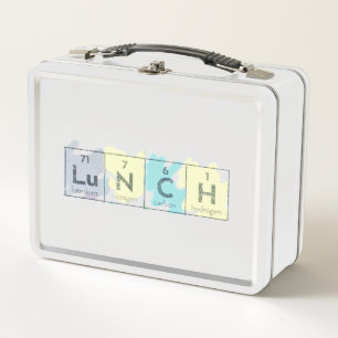 Periodic Table Science Kid Colourful Crayon "LuNCH Metal Lunch Box