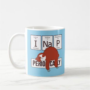 PERIODIC TABLE SLOTH I NAP PERIODICALLY COFFEE MUG