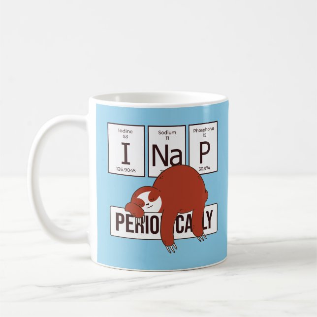 PERIODIC TABLE SLOTH I NAP PERIODICALLY  COFFEE MUG (Left)