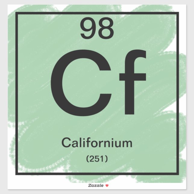 Periodic Table Sticker - Californium (Sheet)