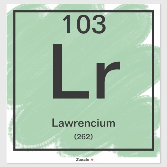Periodic Table Sticker - Lawrencium (Sheet)