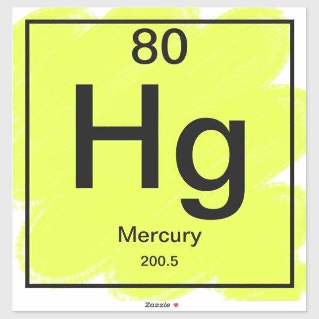 Periodic Table Sticker - Mercury (Sheet)