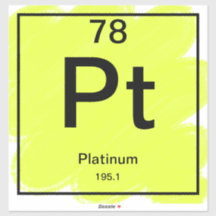 Periodic Table Sticker - Platinum