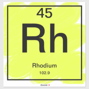Periodic Table Sticker - Rhodium