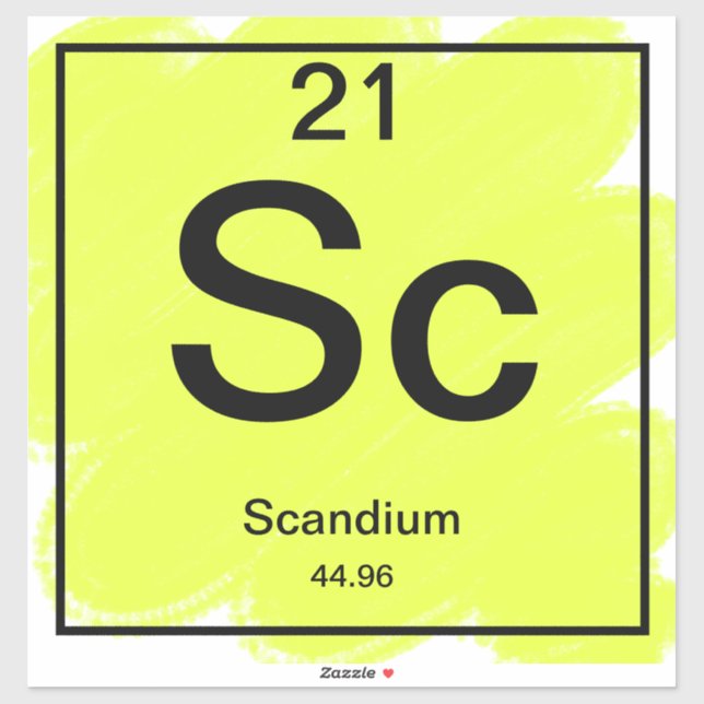 Periodic Table Sticker - Scandium (Sheet)