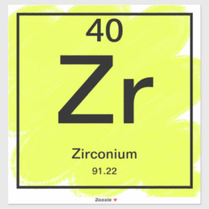 Periodic Table Sticker - Zirconium