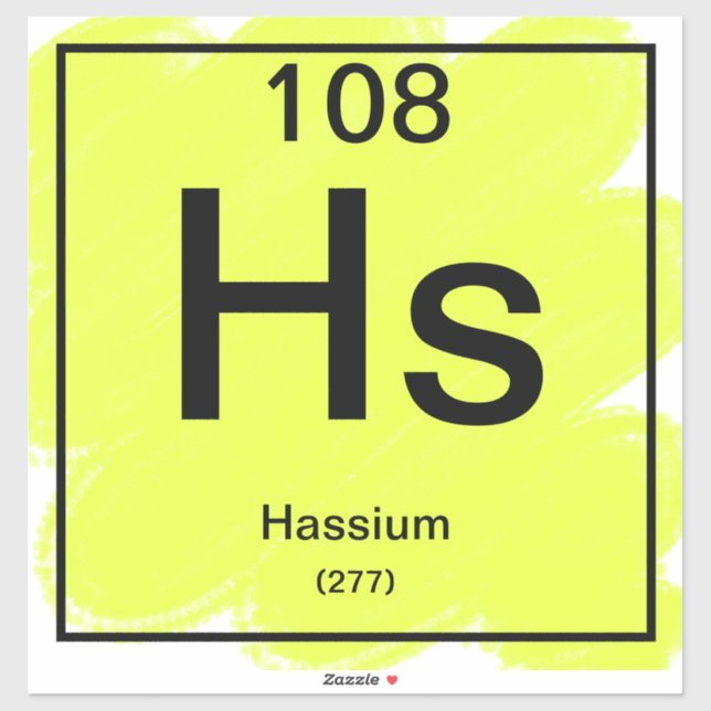 Periodic Table Stickers - Hassium (Sheet)