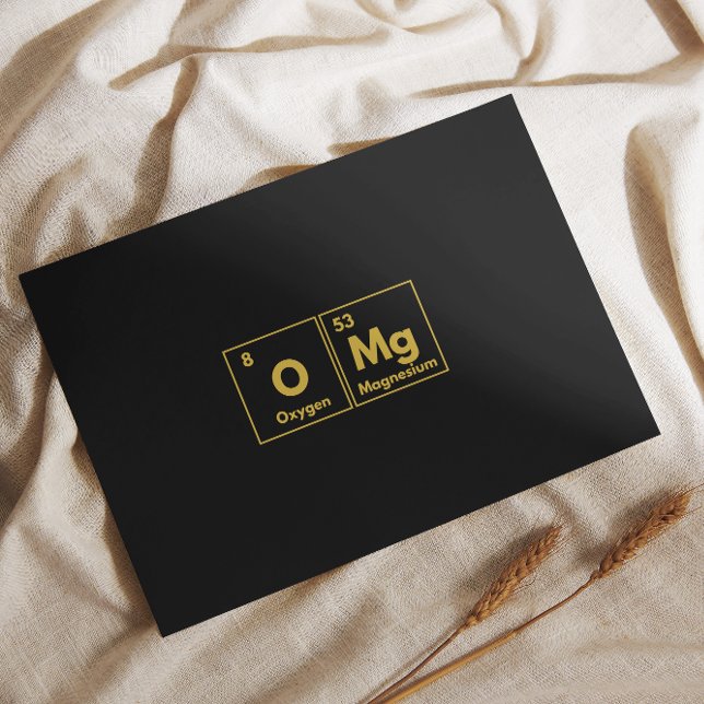 Periodic table style OMg Foil Holiday Postcard (Creator Uploaded)
