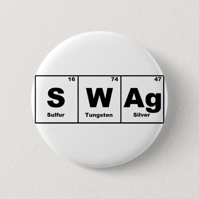 Periodic Table Swag 6 Cm Round Badge (Front)