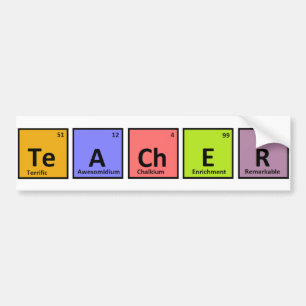 Periodic Table Teacher Appreciation Bumper Sticker