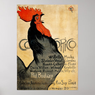 Periodical Cocorico Rooster Poster