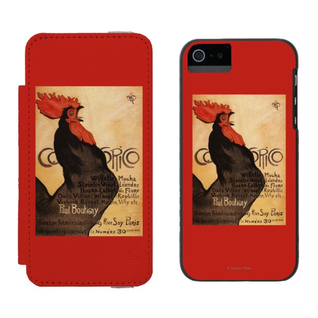 Periodical Cocorico Rooster Promotional Poster Incipio iPhone Wallet Case (Side by Side)