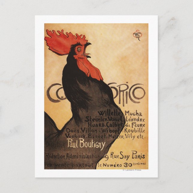 Periodical Cocorico Rooster Promotional Poster Postcard (Front)