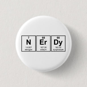 Periodically Nerdy Element Symbols 3 Cm Round Badge
