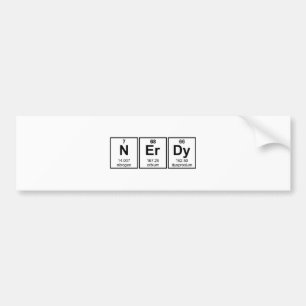 Periodically Nerdy Element Symbols Bumper Sticker