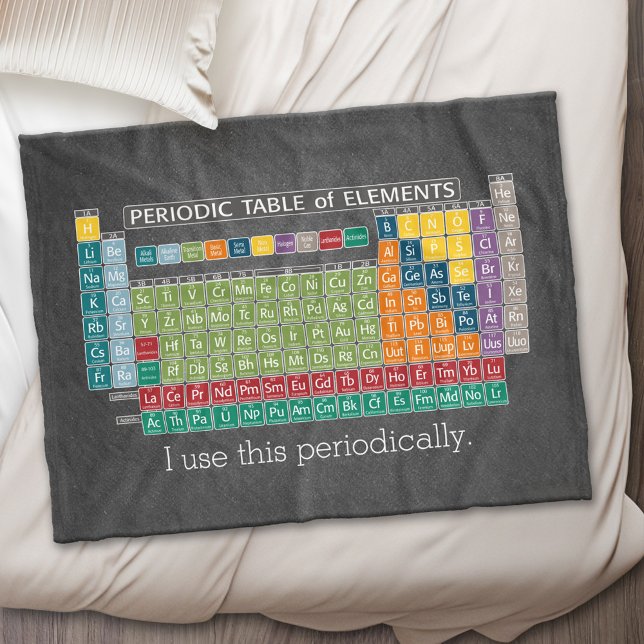Periodically Periodic Table of Elements Chalkboard Fleece Blanket (Periodic Table of Elements - Custom Fleece Blanket)