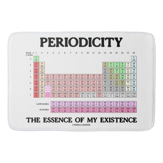 Periodicity The Essence Of My Existence Chemistry Bath Mat (Front)