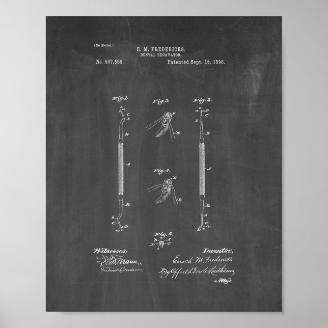 Periodontal Curette - Dental Excavator Patent - Ch Poster (Front)
