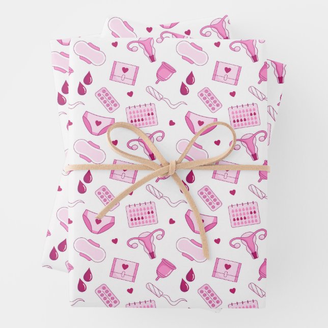 Periods Pattern Wrapping Paper Sheet (In situ)