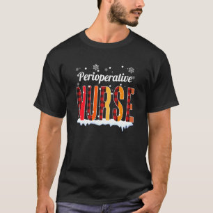 Perioperative Nurse Christmas Red Plaid Print Rn N T-Shirt