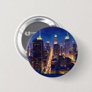 Peripheral Metropolis View 6 Cm Round Badge