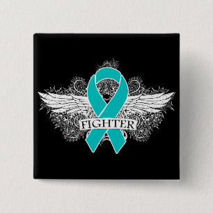 Peritoneal Cancer Fighter Wings 15 Cm Square Badge