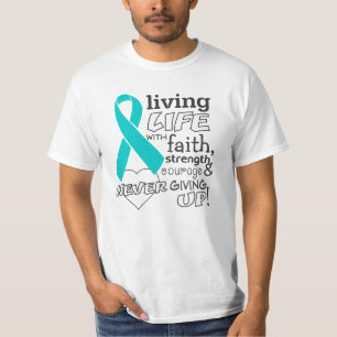 Peritoneal Cancer Living Life With Faith T-Shirt