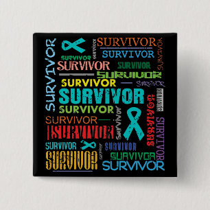 Peritoneal Cancer Survivor Collage.png 15 Cm Square Badge