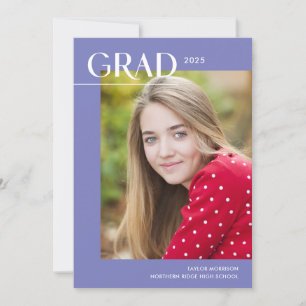 Periwinkle 2024 Grad 1-Photo Graduation Party Invitation