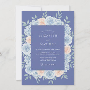Periwinkle Airy Floral Spring Wedding Invitation