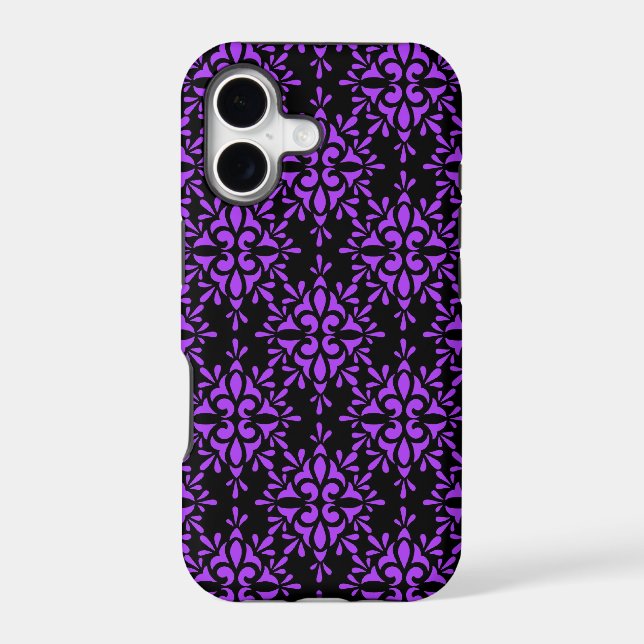 Periwinkle and Black Damask Pattern (Back)