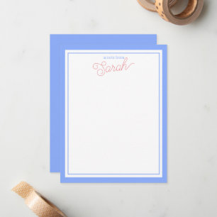 Periwinkle and Pink Note Cards