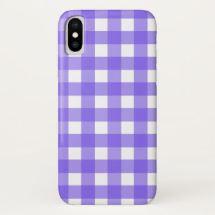 Periwinkle and white gingham iPhone x case